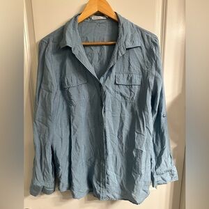 L Van Heusen Studio button up blue shirt